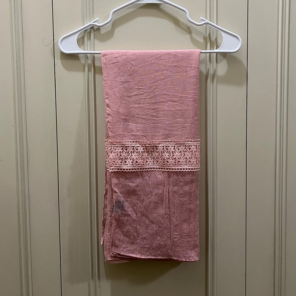 NWOT Pink Lace Scarf